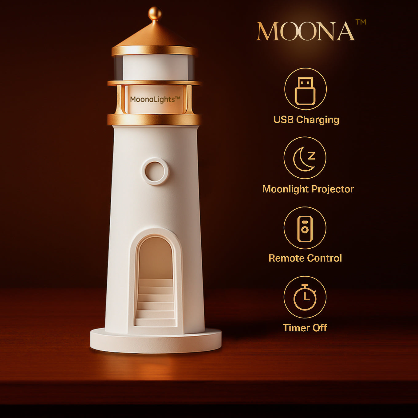 Moona™ 3D Moon Projector Lighthouse Lamp Il mio negozio